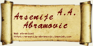 Arsenije Abramović vizit kartica